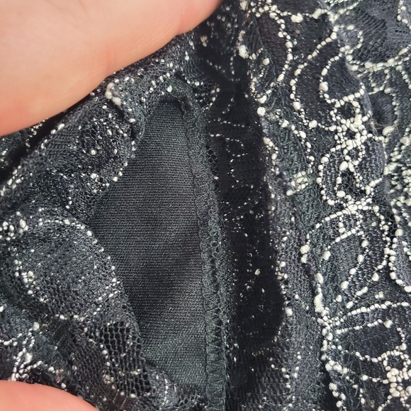 Unbranded Womens Glitter‎ Lace Fairy Grunge Whimsigoth Tank Size S Black Y2K - Picture 9 of 11